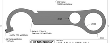 Load image into Gallery viewer, Technical drawing of a mid span wrench with dimensions and specifications.
